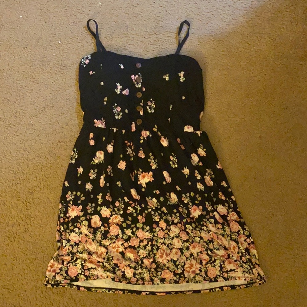 Black and Pink Floral Dress. No Boundaries XL